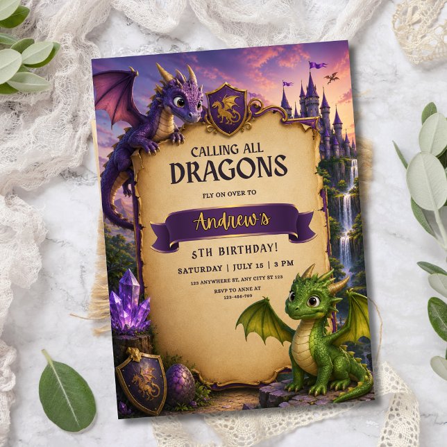 Invitation d'anniversaire de château de fantaisie  (Créateur téléchargé)