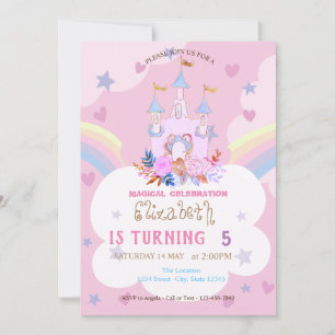Invitation d'anniversaire de Château Nuage Arc-en-