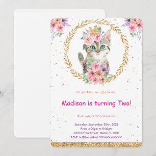 Invitation d'anniversaire de chaton