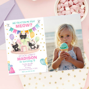 Invitation d'anniversaire de chaton Êtes-vous en t