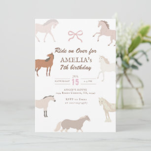 Invitation d'anniversaire de cheval Fête de poney