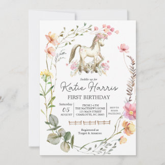 Invitation d'anniversaire de cheval, invitation d'