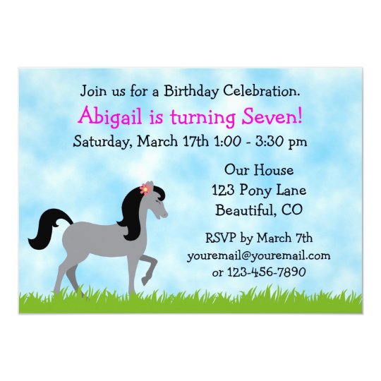 Invitation D Anniversaire De Cheval Pour Des Zazzle Fr