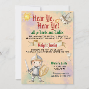 Invitation d'anniversaire de chevalier de la Renai