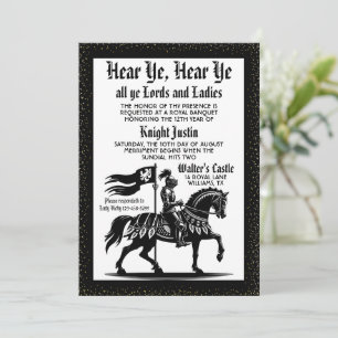 Invitation d'anniversaire de chevalier de la Renai