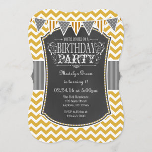 Invitation d'anniversaire de Chevron de tableau