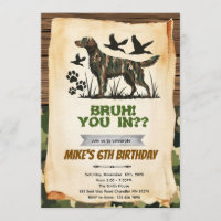 Invitation d'anniversaire de chien de chasse
