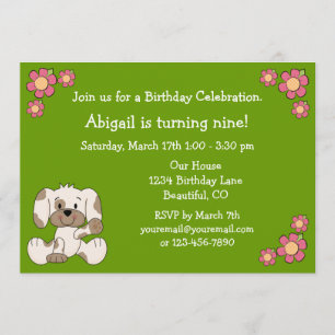 Invitation d'anniversaire de Chien de Chien de Chi