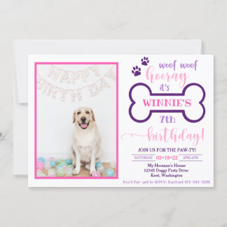 Invitation d'anniversaire de chien | Doggy Invitat