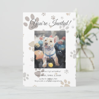 Invitation d'anniversaire de chien inspirée de fra