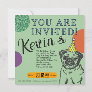 Invitation d'anniversaire de chien personnalisable