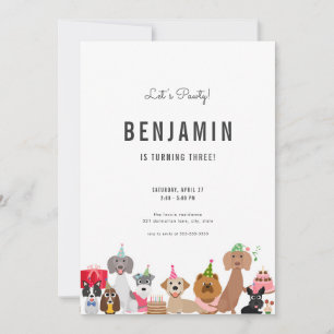 Invitation d'anniversaire de chien pour Invitation