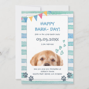 Invitation d'anniversaire de chiot mignon