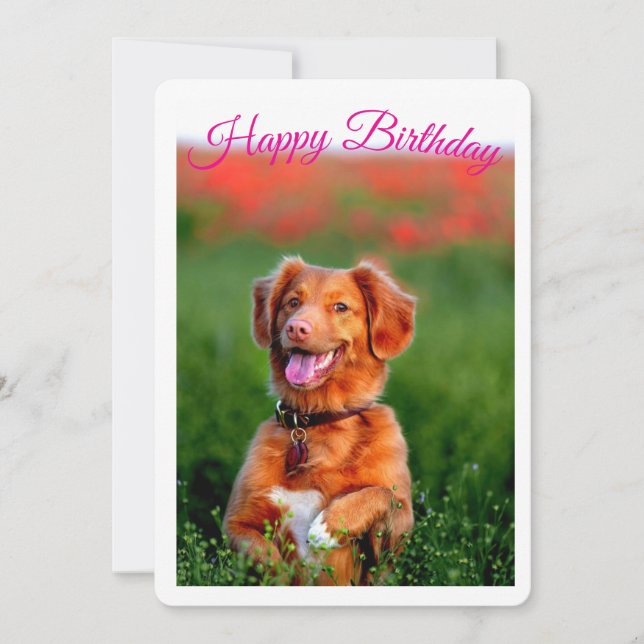 Invitation d'anniversaire de chiot mignon  (Devant)