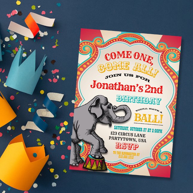 Invitation d'anniversaire de cirque (Créateur téléchargé)
