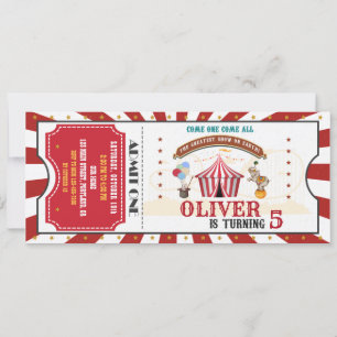 Invitation d'anniversaire de cirque Billet Carnava