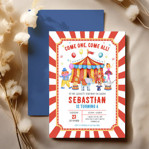Invitation d'anniversaire de cirque de carnaval