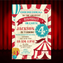 Invitation d'anniversaire de cirque Invitation de