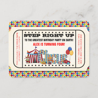 Invitation d'anniversaire de cirque vintage
