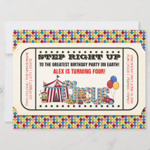 Invitation d'anniversaire de cirque vintage
