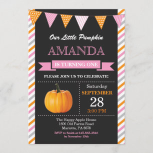 Invitation d'anniversaire de Citrouille de filles