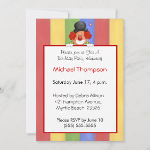 Invitation d'anniversaire de clown