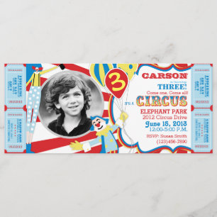 Invitation d'anniversaire de clowns de cirque