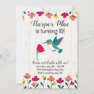 Invitation d'anniversaire de colibri