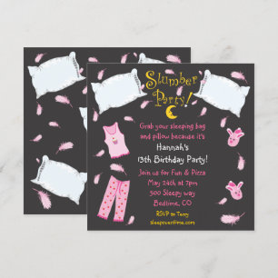 Invitation d'anniversaire de combat de coussin de