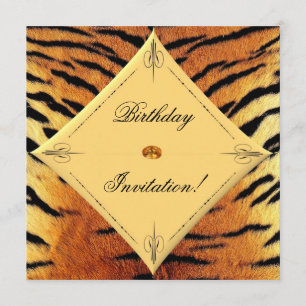 Invitation d'anniversaire de conception de tigre