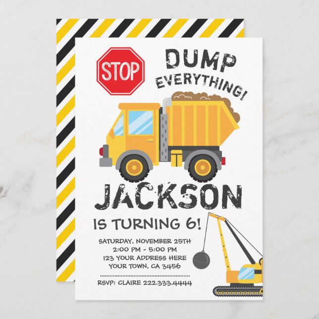 Invitation d'anniversaire de construction (Devant / Derrière)