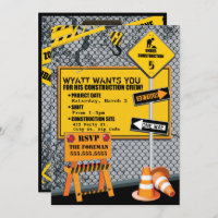 Invitation d'anniversaire de construction