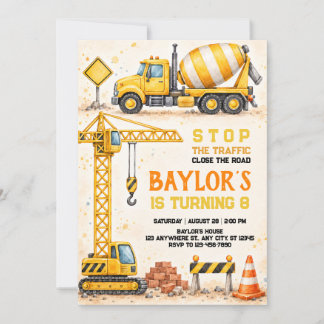 Invitation d'anniversaire de construction