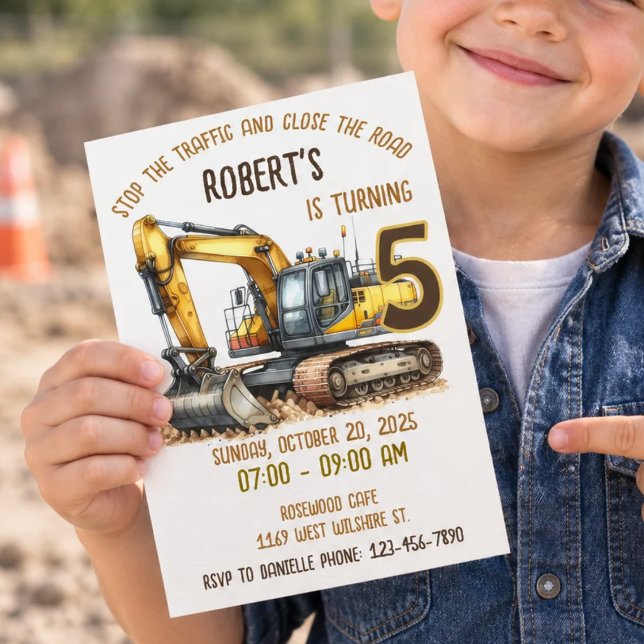 Invitation d'anniversaire de construction (Créateur téléchargé)