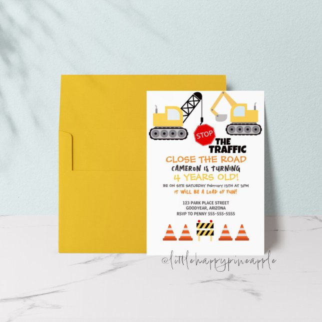 Invitation d'anniversaire de construction (Créateur téléchargé)