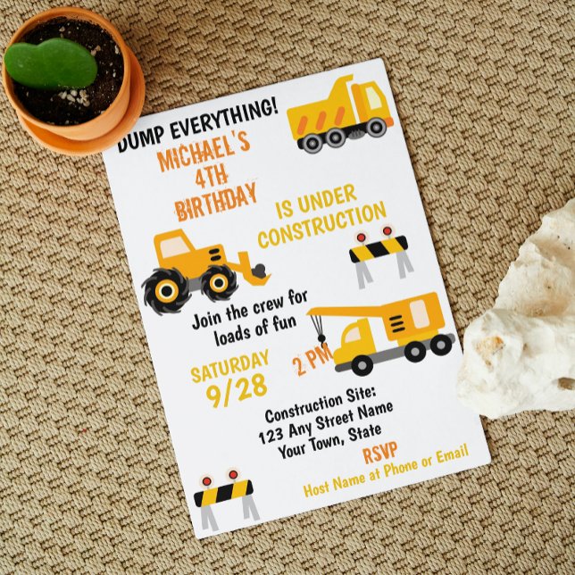 Invitation d'anniversaire de construction (Créateur téléchargé)