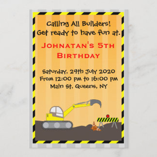 Invitation d'anniversaire de construction