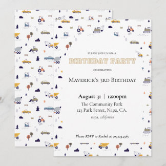 Invitation d'anniversaire de construction