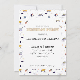 Invitation d'anniversaire de construction