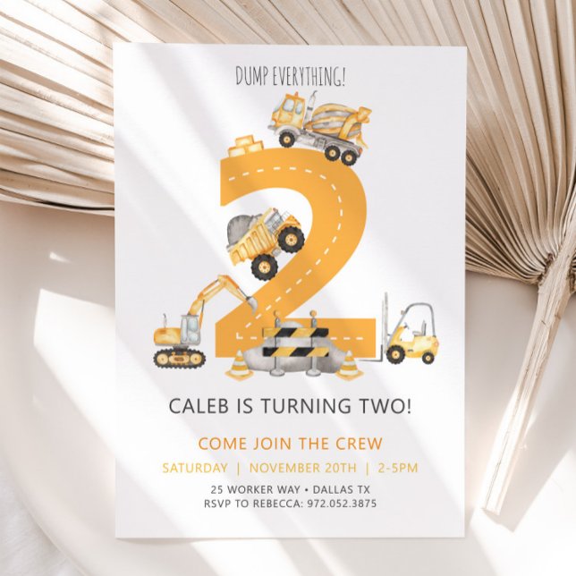 Invitation d'anniversaire de construction 2e anniv (Créateur téléchargé)