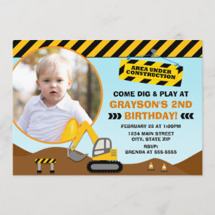 Invitation d'anniversaire de construction 5x7 Cart
