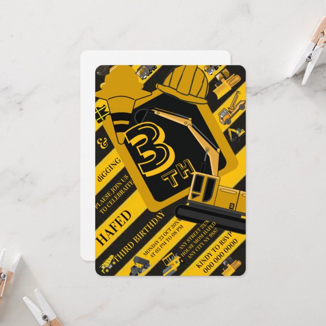 Invitation d'anniversaire de construction, Constru (Devant/Arrière en situation)