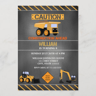 Invitation d'anniversaire de construction de table