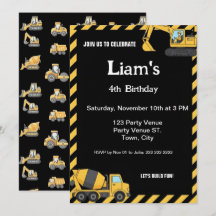 Invitation d'anniversaire de construction | Fête d