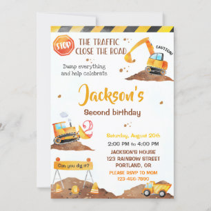 Invitation d'anniversaire de construction invitati