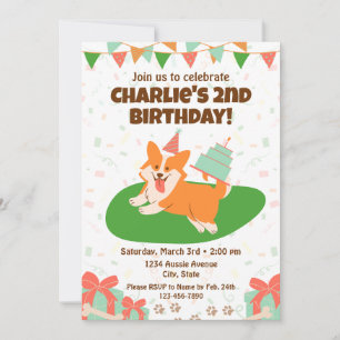 Invitation d'anniversaire de Corgi