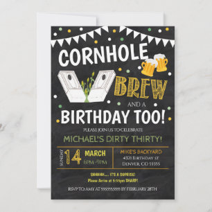 Invitation d'anniversaire de Cornhole