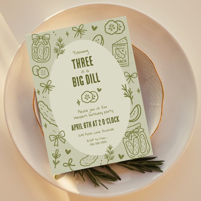 Invitation d'anniversaire de cornichon au fenouil (Créateur téléchargé)