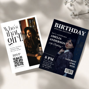 Invitation d'anniversaire de couverture de Chic Ma