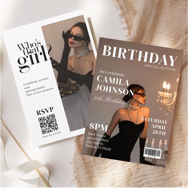 Invitation d'anniversaire de couverture de magazin (Créateur téléchargé)